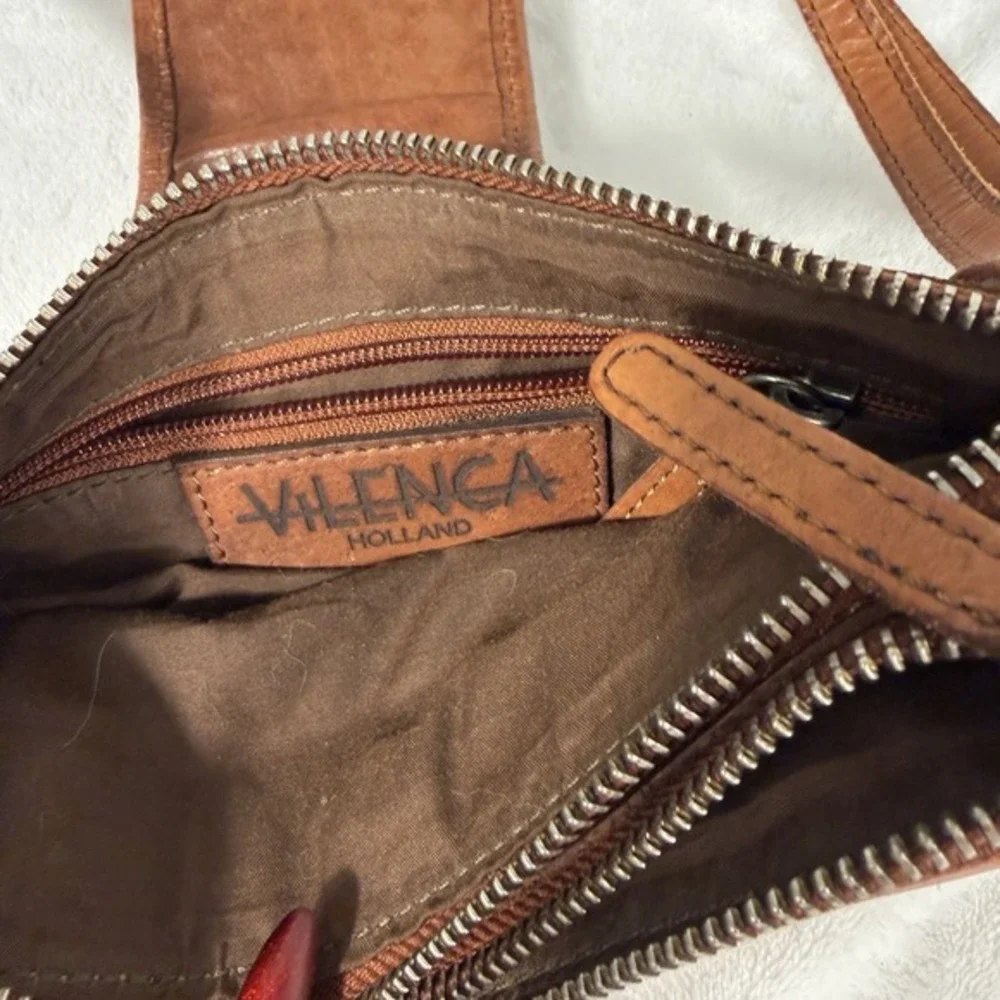 Vilenca Holland‎  British Tan Whiskey Brown Leather  Wristlet Wallet Crossbody